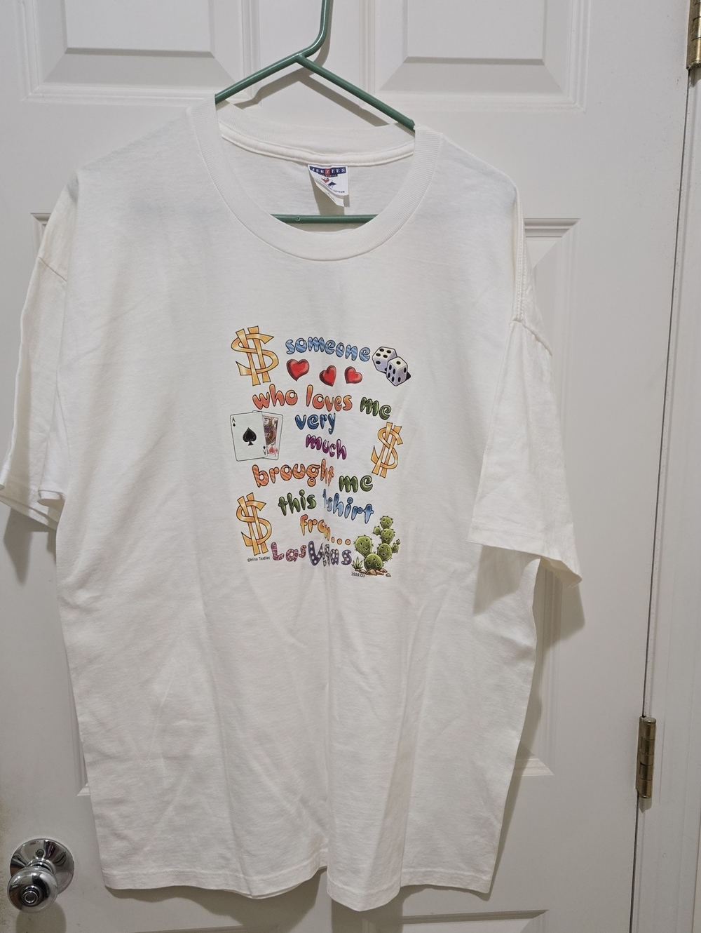 Casual Mens White Graphic  T-Shirt   Las Vegas